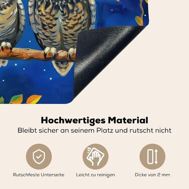 Фартух для плити, кухонний фартух, вініл, 78x52 см, декор для кухні, облицювання стіни, кришка для плити - сіро-чорна (під сов - пофарбована, 51,5Д x 76Ш см)