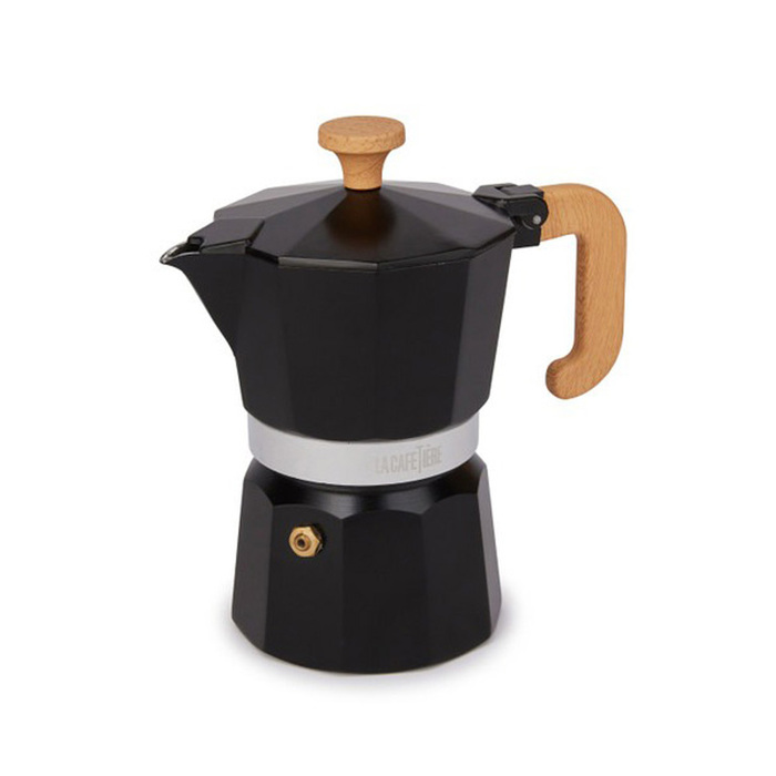 Кофеварка гейзерна Kitchen Craft LA CAFETIERE, черная, алюминий, 150 мл