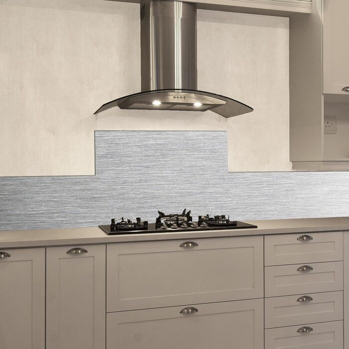 Алюмінієвий кухонний фартух, виготовлений в Італії, захищає плиту та стіну, миється та легко встановлюється, металевий фартух, 48 x 72 см (84 x 60 см, матовий)