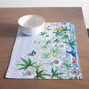 Бавовняні килимки для серветок, набір з 4 шт. , декоративні килимки для серветок, пасхальні килимки, що миються, для свят, вечерь, весни, літа (33 см x 48 см) (038 - Пасифлора), 39Hermine 100