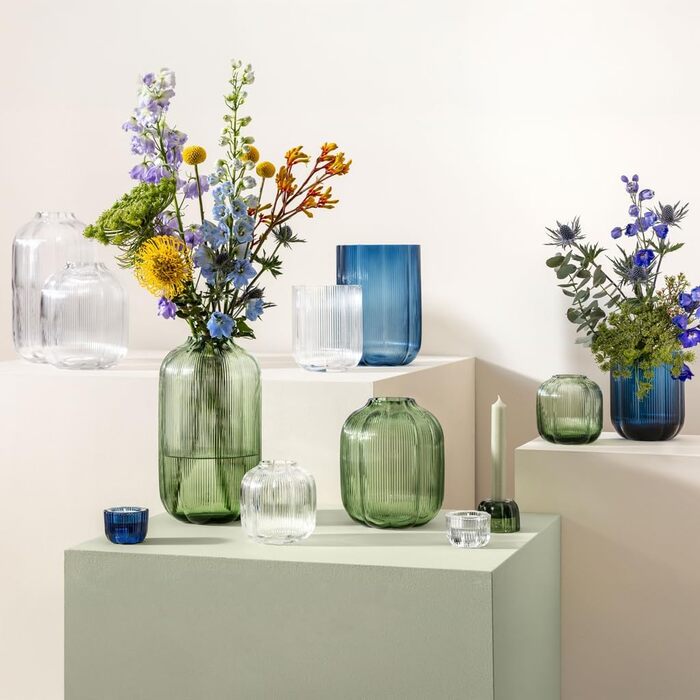 Ваза скляна декоративна 12,5 х 15 см, синій Fleur Villeroy & Boch