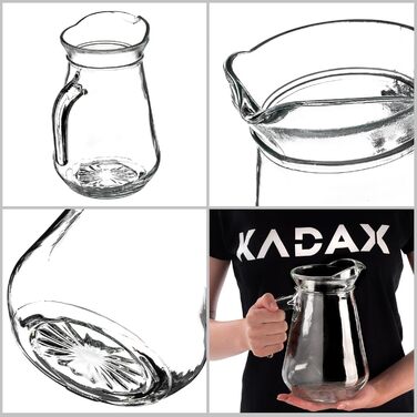 Скляний глечик з носиком та зручною ручкою 1,3 л KADAX