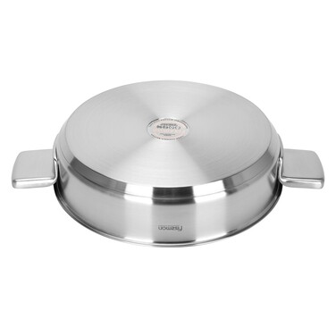 Сотейник Fissman PREMIUM ONE 26x6 см / 2,7 л зі скляною кришкою нержавіюча сталь (15093)