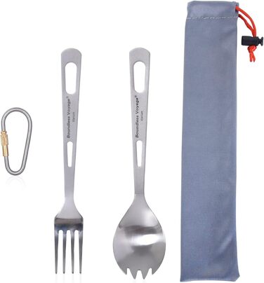 Безмежна подорож Титановий посуд Кемпінговий ніж і виделка Ложка Домашнє використання Набір столових приборів для подорожей для кемпінгу (Ti1530BQ)