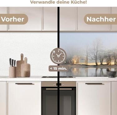 Кухонний фартух 60x80 см Самоклеючий настінний захисний екран для кухні Кухонний фартух Кухонні фасади Кухонні фартухи Кухонна стіна Вода - Пейзаж - (Природа - Пейзаж, 60 x 200 см)