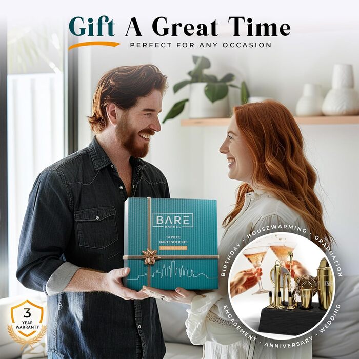 Професійний набір для приготування коктейлів із 14 предметів Bare Barrel