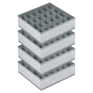 Органайзер для одягу на 24 відділення, набір 4 предмети, текстурований сірий Homsorout