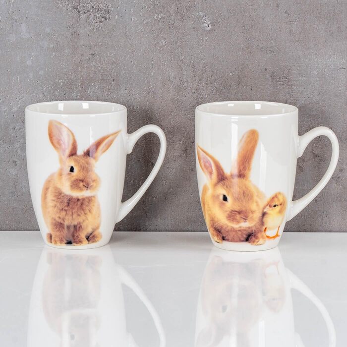 Набір із 4 чашок з малюнком кролика levandeo