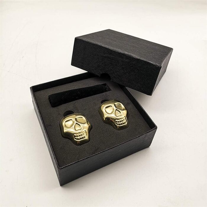 Набір охолоджувальних каменів для віскі у формі черепа золоті Ulalaza