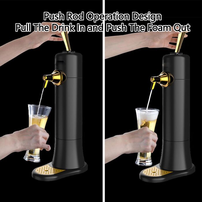 Портативный диспенсер для пива с высокочастотной вибрацией, превращающий банки и бутылки в нежное пенное пиво