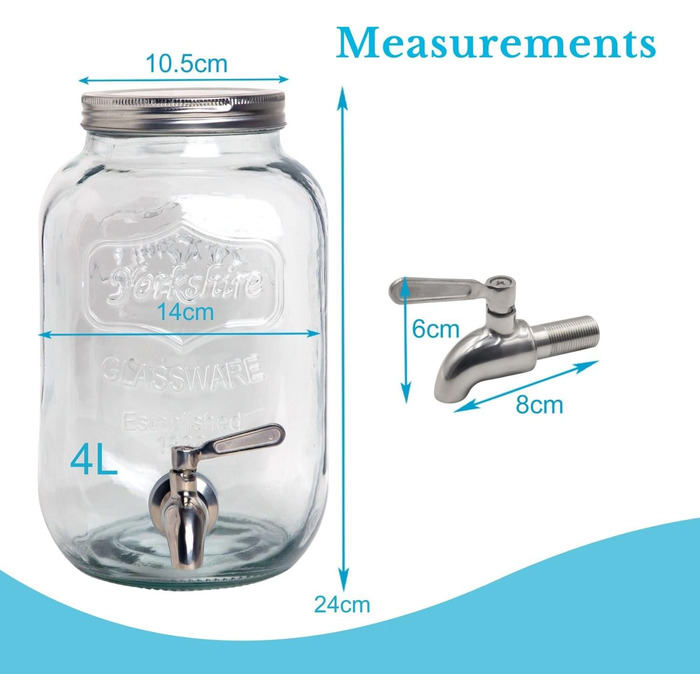 Диспенсер для напитков стеклянный 4 л INTIRILIFE