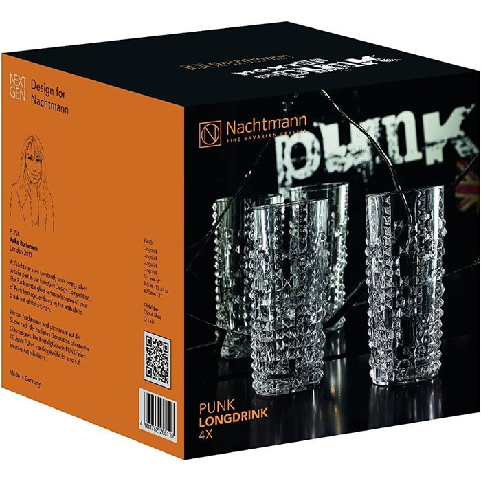 Набор стаканов для лонгдринков 0,38 л, 4 предмета, Punk Nachtmann