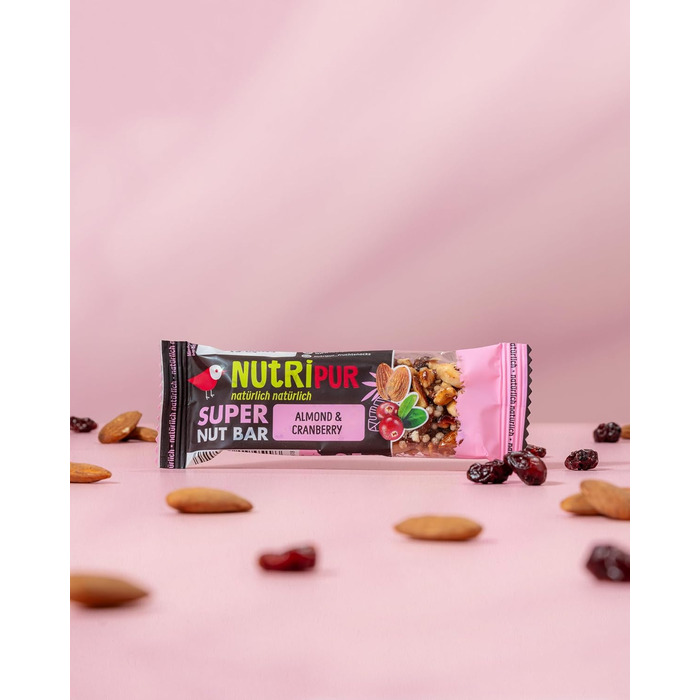 Горіхові батончики 16 х 35 г журавлина NutriPur