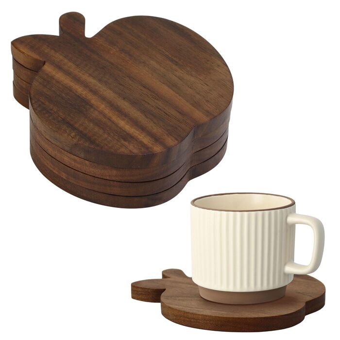 Набір підставок із натурального горіхового дерева 4 шт Generisch