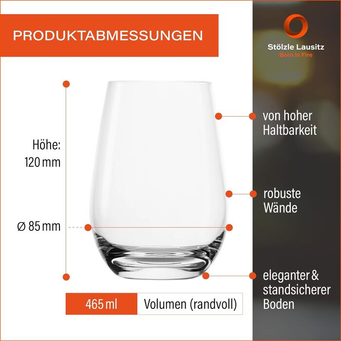 Набір склянок для води 465 мл, 6 предметів, Event Stölzle Lausitz