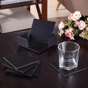 Набір підставок для напоїв із 6 штук з екошкіри RICHSUM