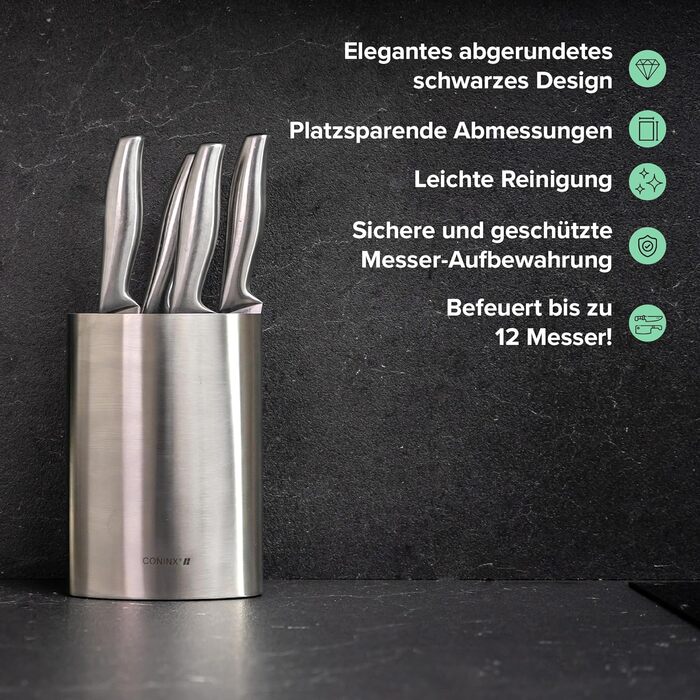 Ножовий блок підходить для всіх кухонних ножів  22,6 х 16,4 х 7 см Coninx