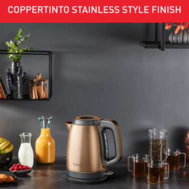 Tefal Электрочайник Coppertinto 1.7л, Strix, нержавеющая сталь, бронзовый