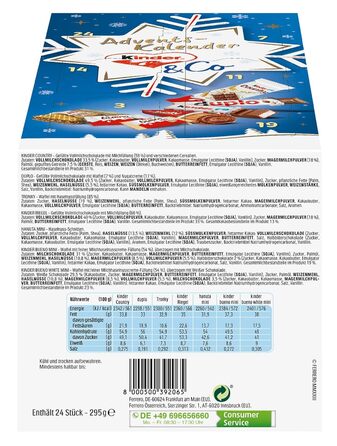 Рождественский адвент-календарь с 24 шоколадными деликатесами, 295 г Kinder & Ferrero