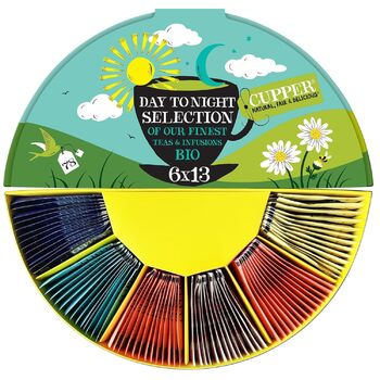 Подарунковий набір чаю Day to Night Selection, 78 пакетиків 6 різних сортів Cupper