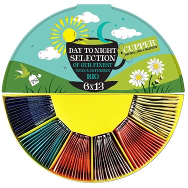 Подарунковий набір чаю Day to Night Selection, 78 пакетиків 6 різних сортів Cupper