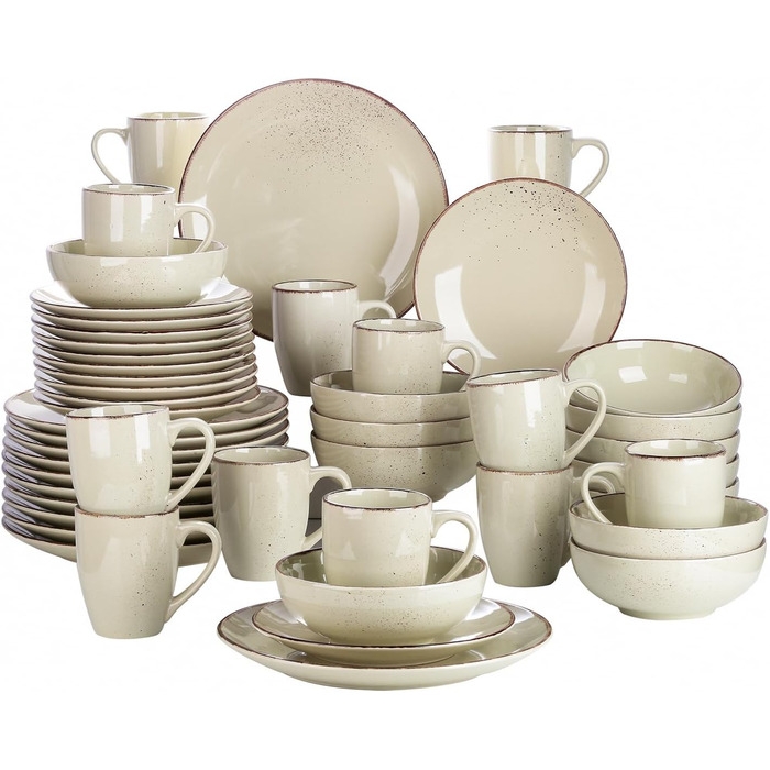 Набір столового посуду на 12 осіб, 48 предметів, бежевий Navia Vancasso