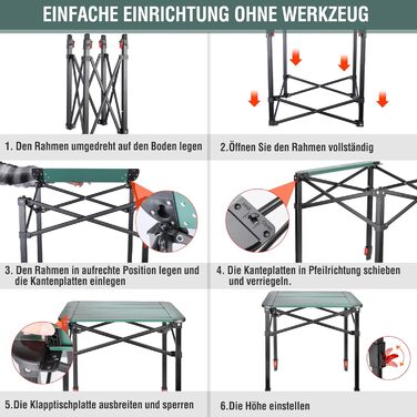 Алюминиевый раскладной стол 70 х 70 х 78 см VILLEY