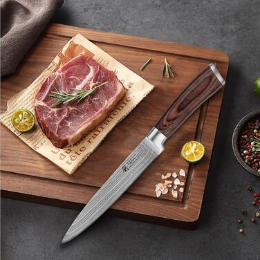 Набор кухонных ножей из дамасской стали 6 предметов Wakoli