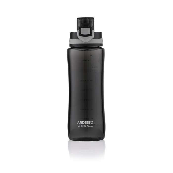 Пляшка для води Ardesto Purity, 800мл, пластик, чорний