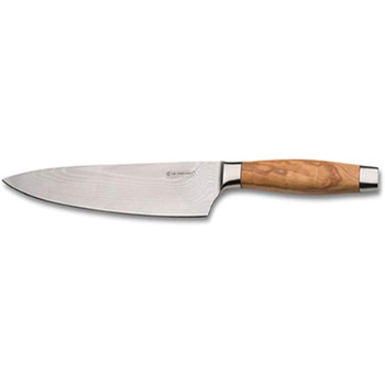 Нож шеф-повара, 15 см дамасская сталь, оливковое дерево Le Creuset