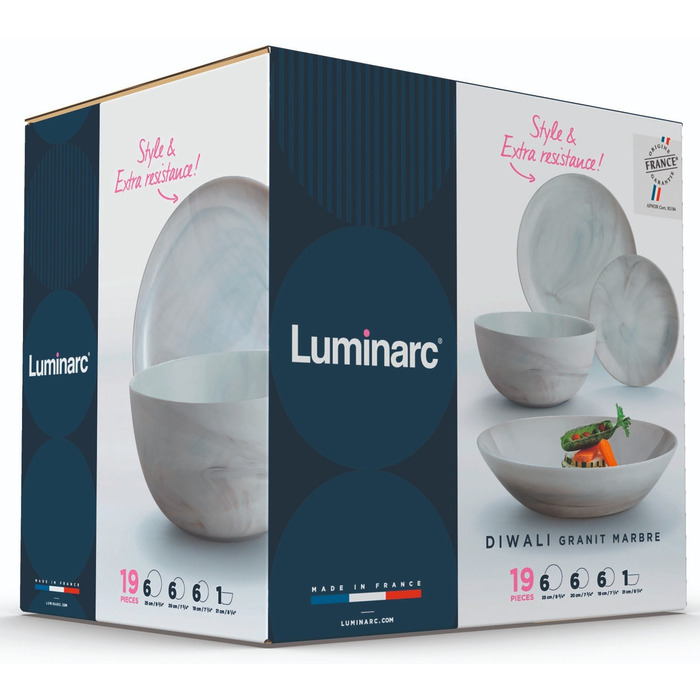 Сервиз Luminarc Diwali Marble Granit, 19 предметов (6582600)