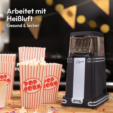 Машина для попкорну в ретро дизайні, чорний Gadgy