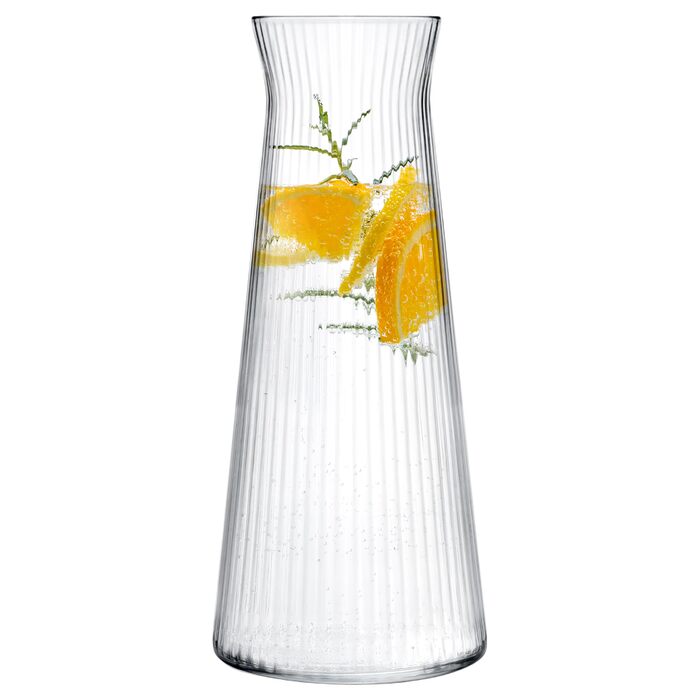 Графин для воды из крепкого ребристого стекла 1 л KONZEPT