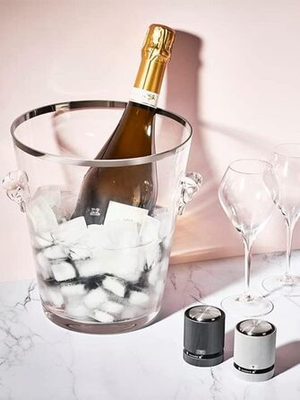 Пробка для шампанського - Для герметичного закупорювання та зберігання відкритих пляшок ігристого вина - Гарантія 5 років - Винний подарунок - Кольори алюмінію