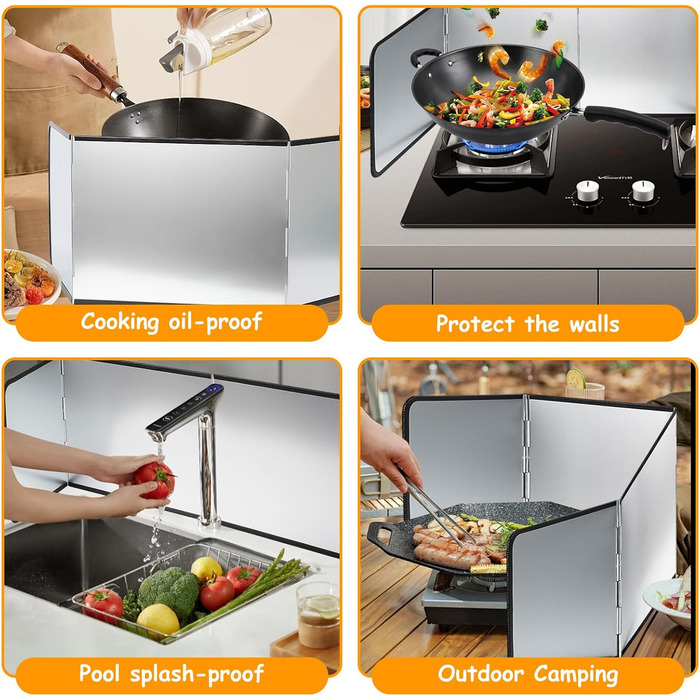 Складная кухонная защита от брызг для плиты mumisuto