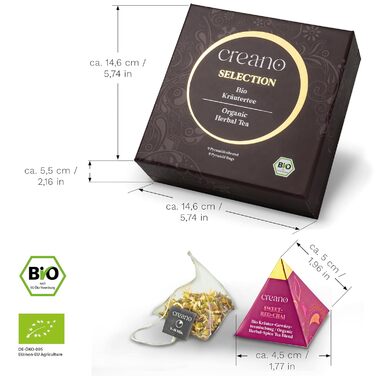 Подарочный набор премиального травяного чая, 9 пирамидальных пакетиков 9 разных сортов Creano