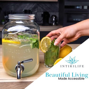 Диспенсер для напитков стеклянный 4 л INTIRILIFE