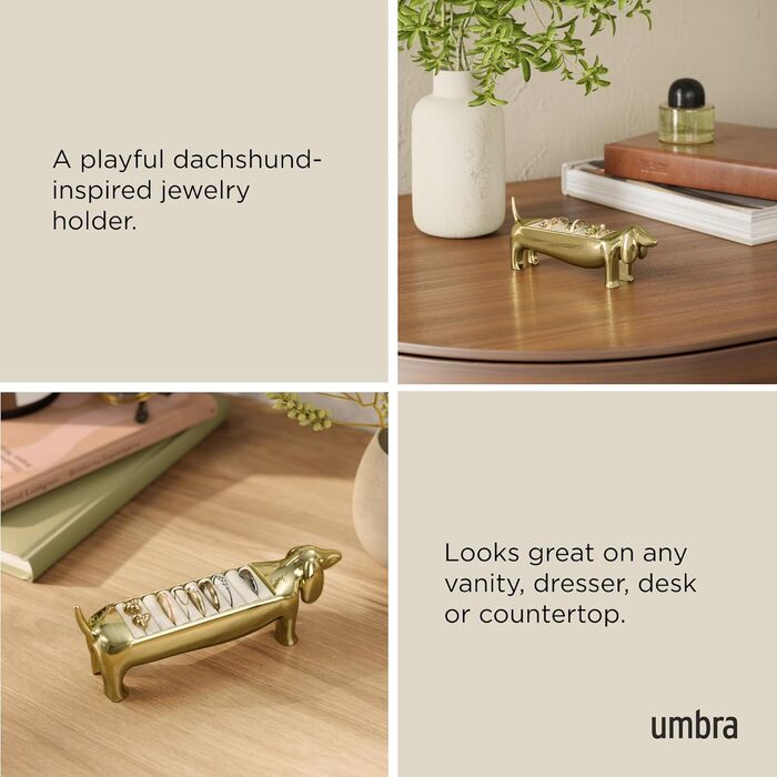 Держатель для украшений 15 х 4 х 6 см латунь Dachsie Umbra