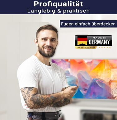 Фартух для плити timalo, настінна раковина, кухонний фартух зі скляним виглядом Акрилове скло 2 мм Скляний фартух, акрилові скляні кухонні панелі, захисна панель для фартуха Мармурове біле золото (60x52 см, 77 кольорових кристалів)