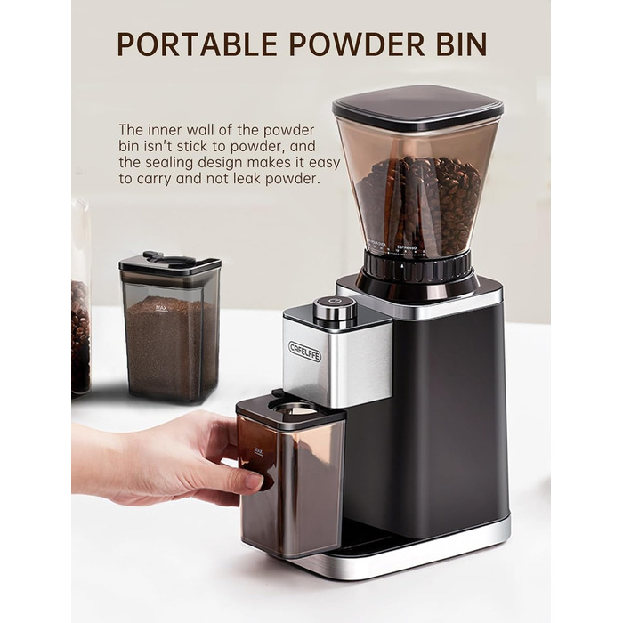 Електрична кавомолка для еспресо та фільтр-кави 150 Вт CAFELFFE