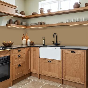 Кухонний фартух 60x250 см, самоклеючий фартух, кухонний фартух, кухонний фасад, самоклеючі кухонні фартухи - Осінь (Палітра - Бежевий, 60 x 300 см)