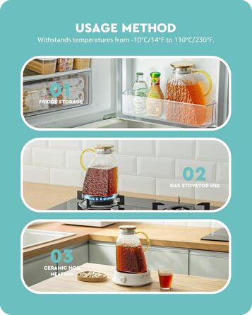 Стеклянный кувшин с крышкой 1,8 л ледяной эффект Baffect