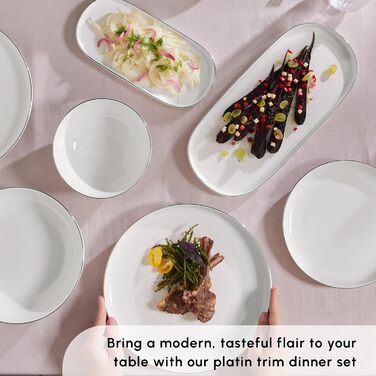 Набор посуды Karaca Streamline Favaro Gold из 56 предметов элегантная кость нового поколения с золотым акцентом для изысканной расстановки стола и универсального использования