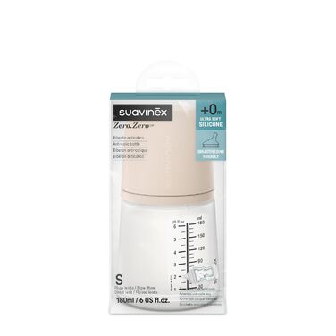 Силіконова дитяча пляшечка Zero Zero Anti-Colic Slow Flow (S), 0 місяців, пляшечка для новонароджених, годується грудним вигодовуванням, 180 мл (180 мл - Slow Flow (S), Light)