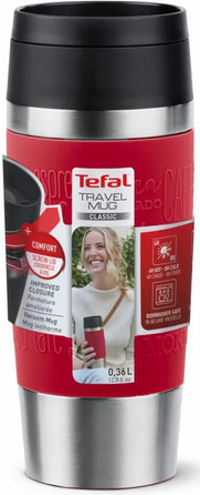 Tefal Термочашка Travel Mug Classic, 360мл, нержавіюча сталь, червоний