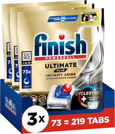 Таблетки для посудомийної машини 219 капсулили Ultimate Plus Infinity Shine Finish