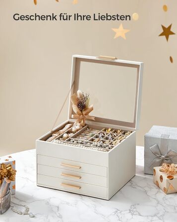 Органайзер для ювелирных изделий 4-уровневый облачно-белый SONGMICS