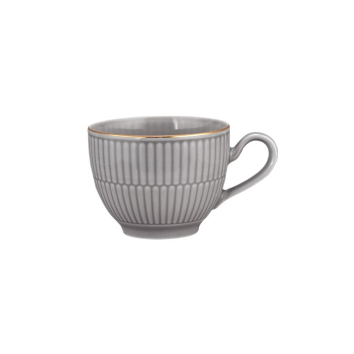 Чашка для кофе 0,25 л, серая с золотистым ободком Amina Silbergrau Goldrand Seltmann Weiden