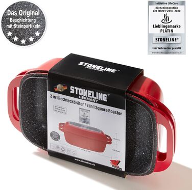 Жаровня с крышкой 40 х 22 см 5,8 л красная STONELINE