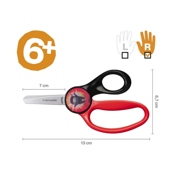 Ножиці Morph Kids Fiskars 13 см, ніндзя (1064075)